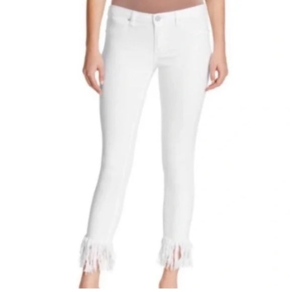Blank NYC White Cropped Fray Hem Jeans, Sz 25 - Picture 1 of 14